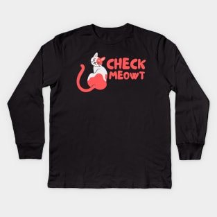 Cat Humor - Check Meowt Kids Long Sleeve T-Shirt